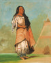 Ah-Kay-Ee-Pix-En Femme som slår mycket - George Catlin — vy av konstverket