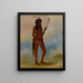 Ah-NJe-Nahge Den som står på båda sidor, en framstående bollspelare - George Catlin — inramlat konstverk på väggen
