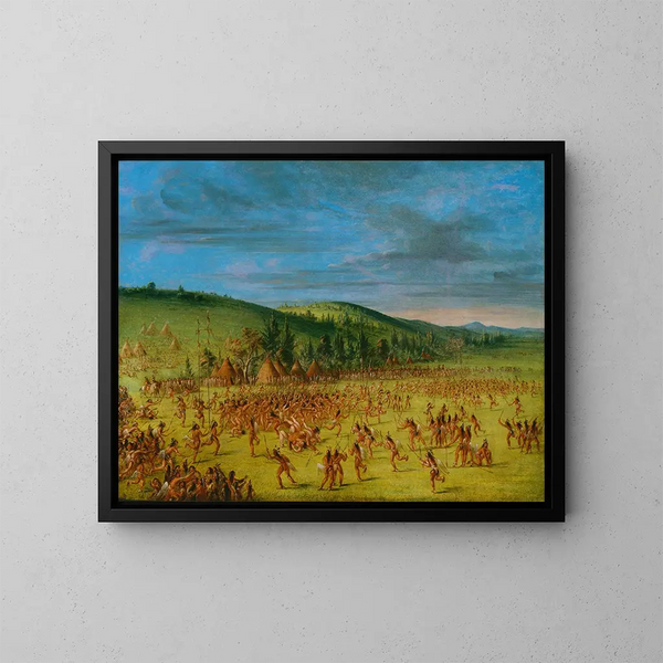 Choctaw bollspel - George Catlin — inramlat konstverk på väggen