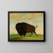 Bison betande på prärien - George Catlin — inramlat konstverk på väggen