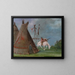 Lodge comanche av buffelskinn - George Catlin — inramlat konstverk på väggen