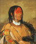 Eeh-Tow-Wes-Ka-Zeet Den som har ögon bakom sig, även känd som Bras cassé, är en modig av första rang - George Catlin — vy av konstverket