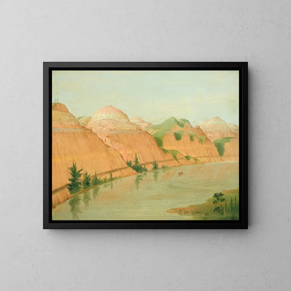 fantastiska lerklippor, 1800 miles ovanför Saint-Louis - George Catlin — inramlat konstverk på väggen