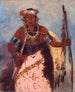Reproduktion av målningen Notch-ee-nng-a No Heart Called White Cloud Chef de la tribu - George Catlin