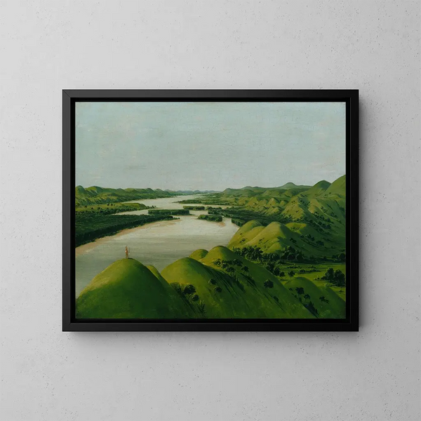Falaises de rivière, 1320 miles ovanför Saint-Louis - George Catlin — inramlat konstverk på väggen