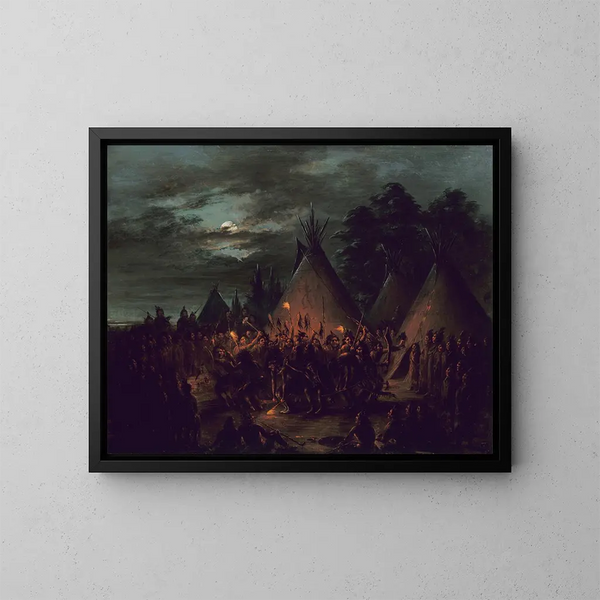 Dans av skalpen från Sioux - George Catlin — inramlat konstverk på väggen