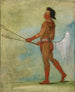 TulLockChshKo drar ur stenen i spelarkläder - George Catlin — vy av konstverket