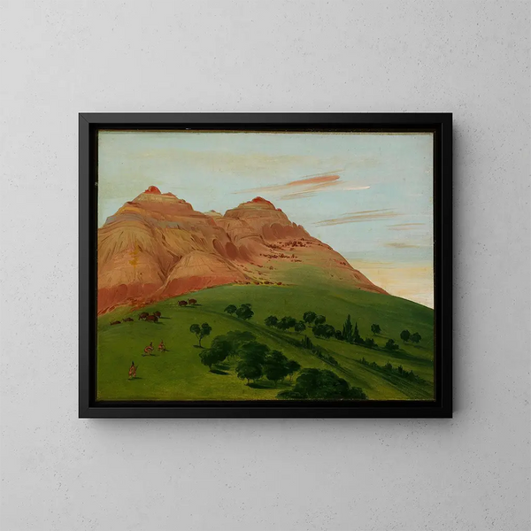 Vue dans le Grand Détour, 1900 milles au-dessus de Saint-Louis - George Catlin — inramlat konstverk på väggen