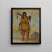 WhChees un Brave - George Catlin — inramlat konstverk på väggen