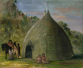 George Catlin - Wichita Lodge Thatched With Prairie Grass.webp