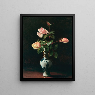 George Cochran Lambdin - Roses in a Chinese Vase.webp