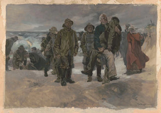 George Hand Wright - The Captain started up the dune with the bedraggled body of the unconscious man.webp