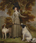 La comtesse d'Effingham avec un fusil et des chiens de chasse - George Haugh — vy av konstverket