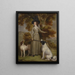 La comtesse d'Effingham avec un fusil et des chiens de chasse - George Haugh — inramlat konstverk på väggen