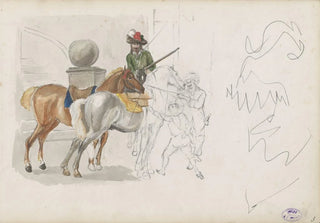 George Hendrik Breitner - Drie mannen en een jongen bij drie paarden.webp