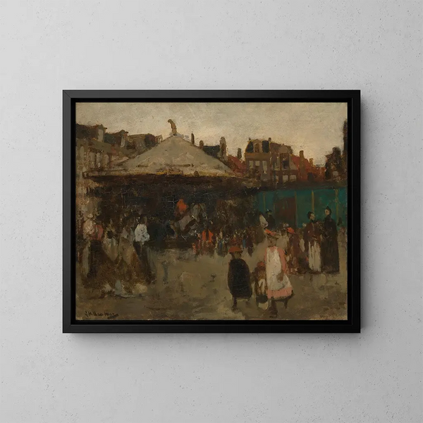 Fête foraine sur la place Haarlemmer av George Hendrik Breitner — inramlat konstverk på väggen