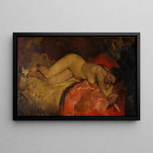 Nu allongé - George Hendrik Breitner — inramlat konstverk på väggen