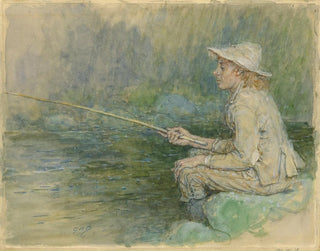 George Henry Boughton - Boy Fishing.webp