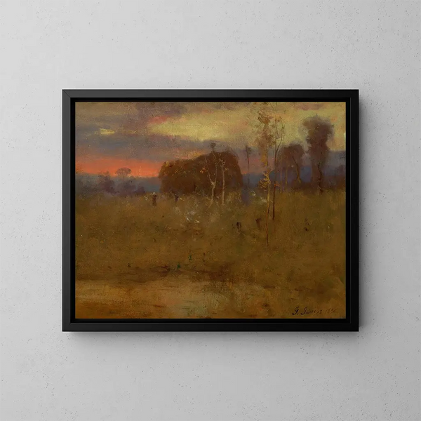 Ljus av kvällen över prärien - George Inness — inramlat konstverk på väggen