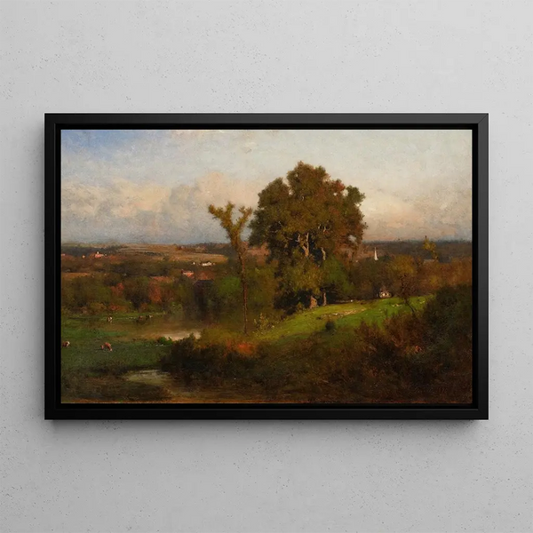 Höst nära Marshfield - George Inness — inramlat konstverk på väggen