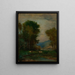 Vaches au bord d'un ruisseau - George Inness — inramlat konstverk på väggen