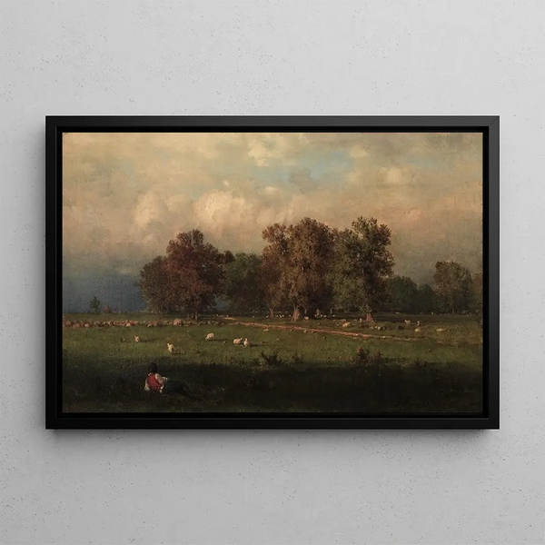Durham, Connecticut - George Inness — inramlat konstverk på väggen