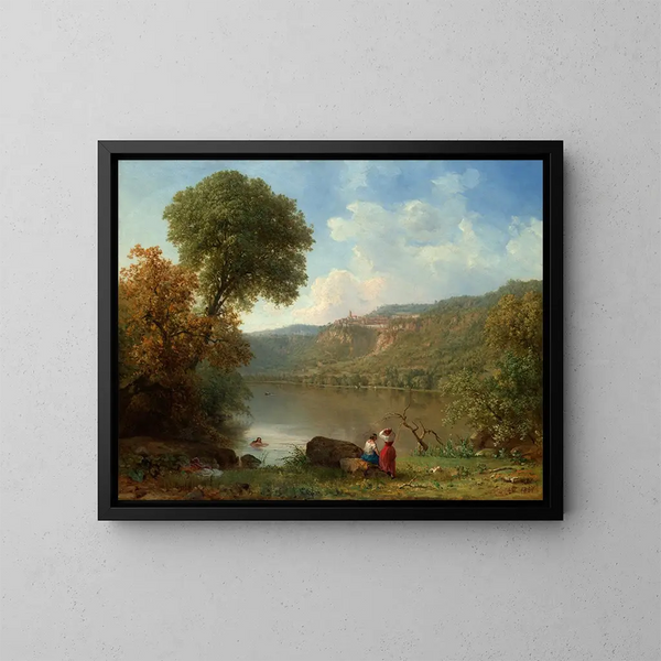 Lac Nemi - George Inness — inramlat konstverk på väggen