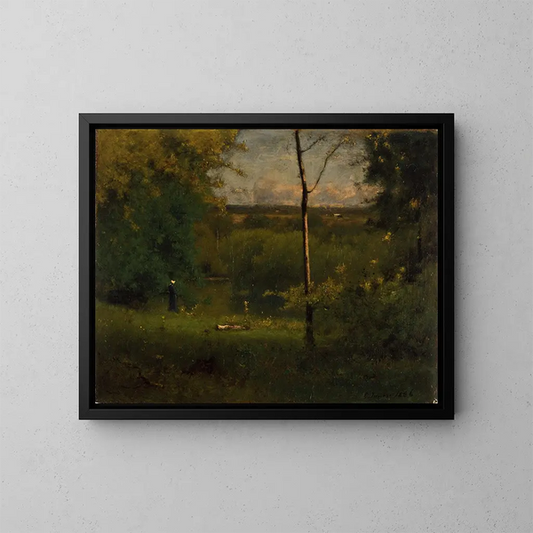 Vy över floden - George Inness — inramlat konstverk på väggen