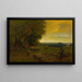 Berger och hjord vid solnedgången - George Inness — inramlat konstverk på väggen