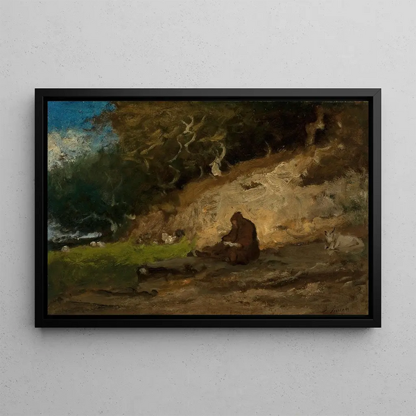 L'Ermite - George Inness — inramlat konstverk på väggen