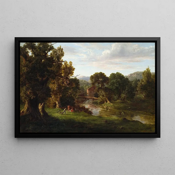 Le vieux moulin - George Inness — inramlat konstverk på väggen