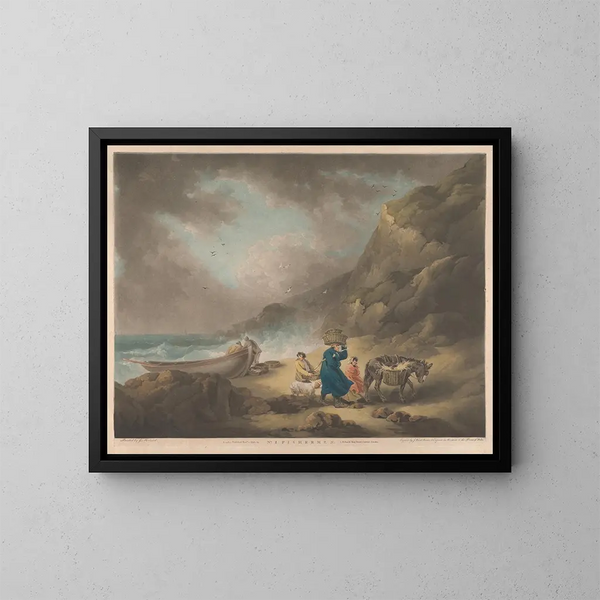 Fiskare - George Morland — inramlat konstverk på väggen