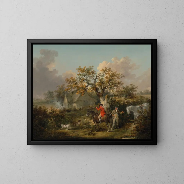 Tir au faisan - George Morland — inramlat konstverk på väggen