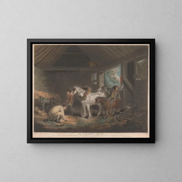 Lantgårdsstallet - George Morland — inramlat konstverk på väggen