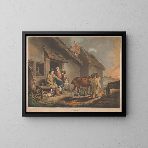 La première soirée de septembre - George Morland — inramlat konstverk på väggen
