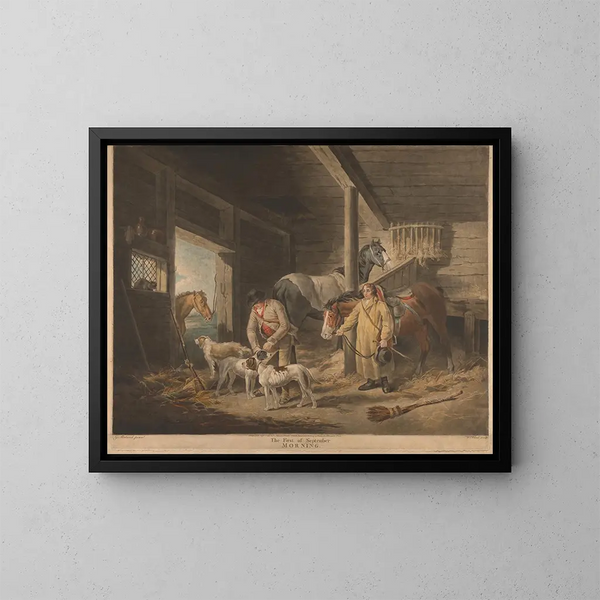 Le premier matin de septembre - George Morland — inramlat konstverk på väggen
