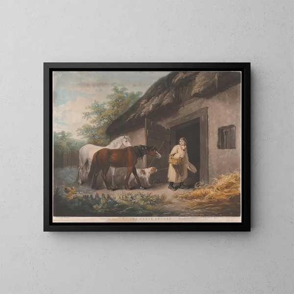 Le Nourrisseur de chevaux - George Morland — inramlat konstverk på väggen