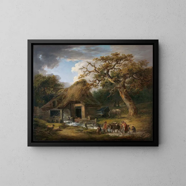 Den gamla vattenkvarnen - George Morland — inramlat konstverk på väggen