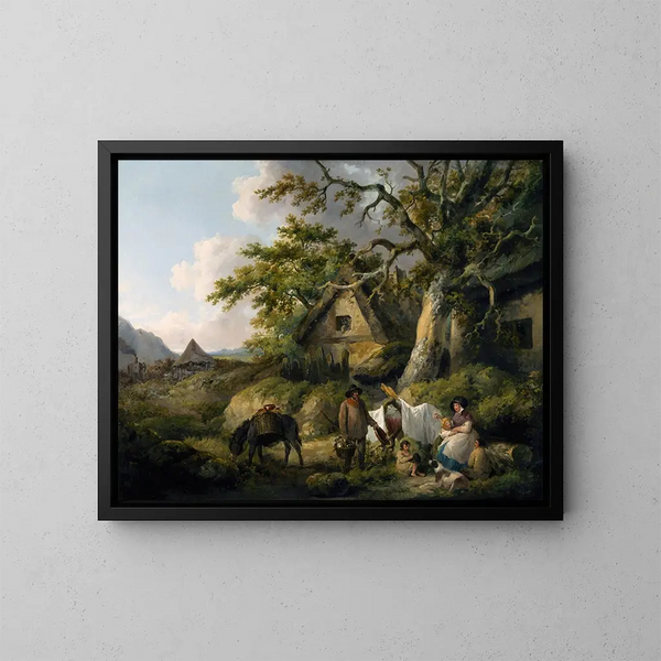 Vue à Enderby, Leicestershire - George Morland — inramlat konstverk på väggen