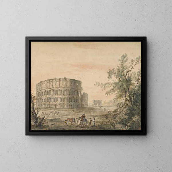 Colosseum i Rom med båge till vänster - George Robertson — inramlat konstverk på väggen