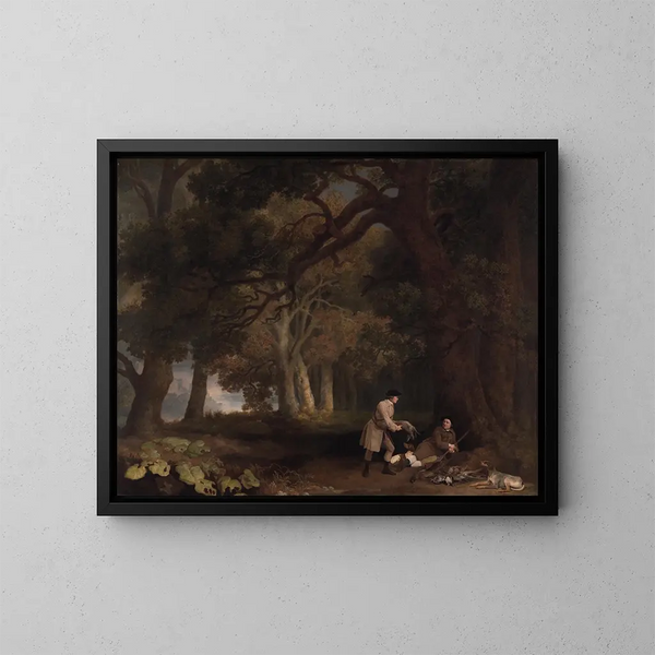 En vila efter jakten - George Stubbs — inramlat konstverk på väggen