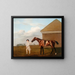 Queue de feu med sin tränare vid hunddagiset på Newmarket Heath - George Stubbs — inramlat konstverk på väggen