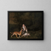 Le garde-chasse de l'earl de Clarendon avec une biche mourante et un chien - George Stubbs — inramlat konstverk på väggen