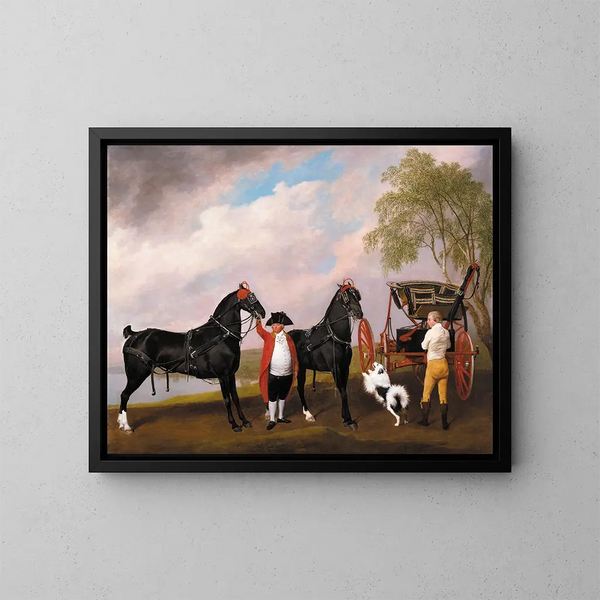 Le phaéton du prince de Galles - George Stubbs — inramlat konstverk på väggen