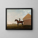 tävlingsfält med ryttare i Newmarket - George Stubbs — inramlat konstverk på väggen