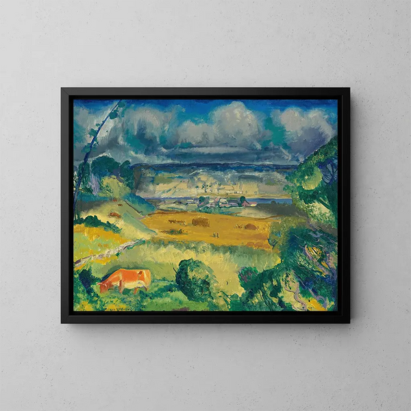Moln och äng - George Wesley Bellows — inramlat konstverk på väggen