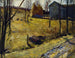 höskullar och lada - George Wesley Bellows — vy av konstverket