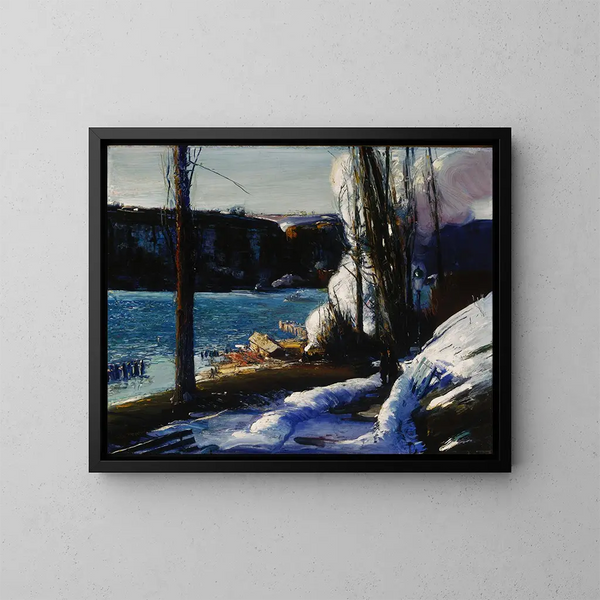 Les Palissades - George Wesley Bellows — inramlat konstverk på väggen
