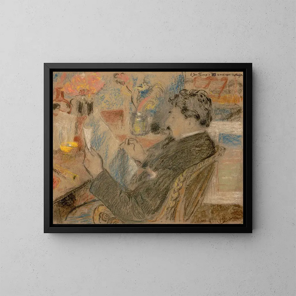Portrait de Jan Toorop - Georges Lemmen — inramlat konstverk på väggen