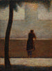 En man lutande mot ett paraply - Georges Seurat — vy av konstverket